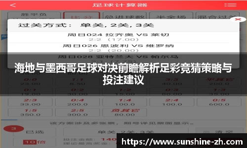海地与墨西哥足球对决前瞻解析足彩竞猜策略与投注建议